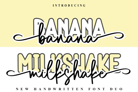 Banana Milkshake: A Font Duo for Romantic Design