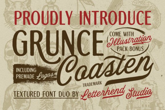 Grunce Coasten: A Vintage Font Duo for Timeless Design